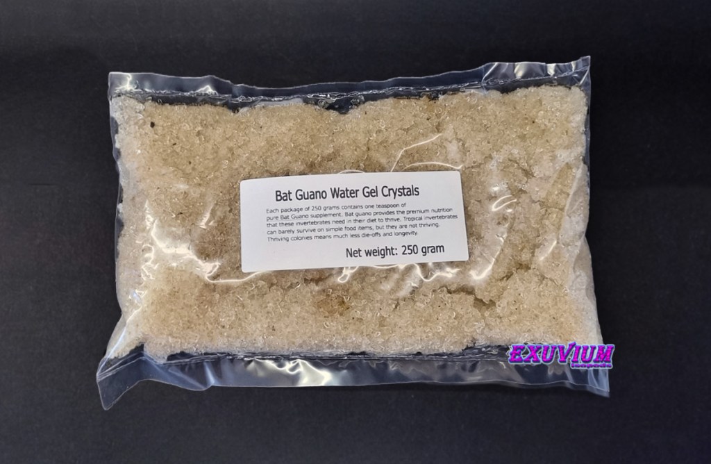 bat guano water gel crystals for arthropods and other pet animals. In stock, large quantities for sale, available, in stock