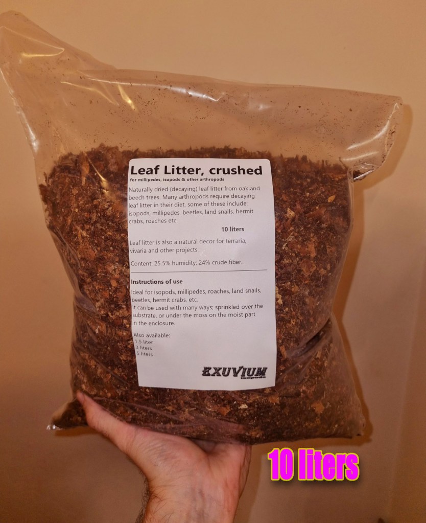 leaf litter 10 liters for beetles, millipedes, isopods and other arthropods, for sale, available, in stock