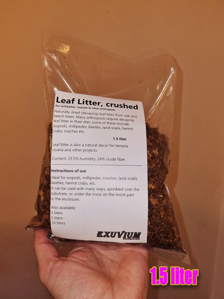 leaf litter 1.5 liter for beetles, millipedes, isopods and other arthropods, for sale, available, in stock
