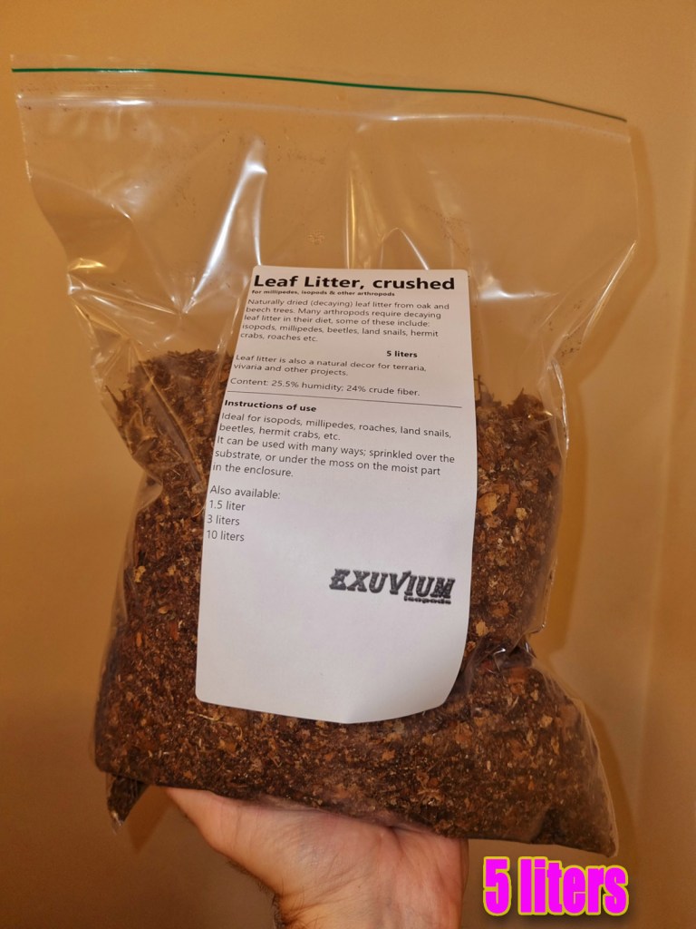 leaf litter 5 liters for beetles, millipedes, isopods and other arthropods, for sale, available, in stock