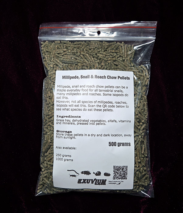 millipede, snail, roach chow, millipede food, snail food, roach food